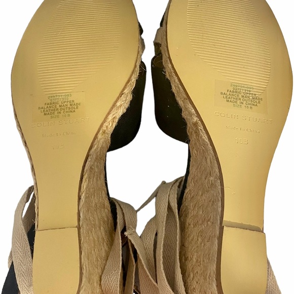 Colin Stuart Women’s Espadrilles Wedge Shoes 10B Tan Black - Picture 9 of 9